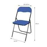 thumbnail of BRASQ Klapstoel Blauw Zwart - Vouwstoel - Opvouwbare stoel 43x38x78 cm - PVC - Eettafelstoel