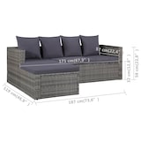 thumbnail of vidaXL 4-tlg. Garten-Lounge-Set mit Auflagen Poly Rattan Grau
