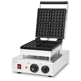 thumbnail of VERTES Máquina para hacer gofres belgas, 4 gofres belgas a la vez, 80 piezas/h, ajustable 0-300°C, temporizador, antiadherente