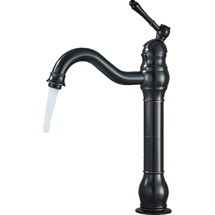 NALA | Grifo de baño alto cepillado negro Vintage Hotel Gastro | Retro de acero inoxidable premium para fregadero alto |Grifo mezclador 2 conexiones