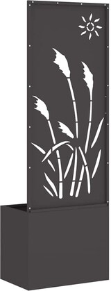 thumbnail of vidaXL Blumentopf mit dekorativem Paneel Schwarz 50 x 140 cm