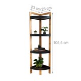 thumbnail of Relaxdays Eckregal Bambus, 4 halbrunde Ablagen, HBT: 105,5x23x23 cm, Standregal Bad & Küche, platzsparend, natur/schwarz