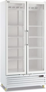 thumbnail of KLIMAITALIA Belüfteter Getränkekühlschrank, Doppeltür Infinity-Glas & LEDn. Thermo digital. T° 0°C/+10°C. Mod. ICOOL80JUMBOWHITE