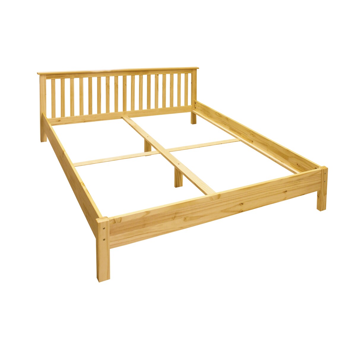Möbilia Bett | 180 x 200 cm | Kiefer-Holz naturfarben | B 193 x T 209 x H 80 cm | 19020051 | Serie BETT