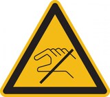 thumbnail of Warnschild, Nicht berühren - praxisbewährt - 100 mm Folie selbstklebend
