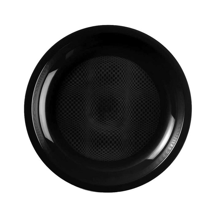 MONOUSO - Wiederverwendbare Robuste Teller PP Flach Schwarz "Round" Ø22cm (600 Stück)