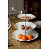 thumbnail of Etagere - Wit - Keramiek - 16x21x26cm - Drie Laags Rond