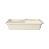 thumbnail of PAPSTAR 125 Siegelschalen, Zuckerrohr 3-geteilt 1150 ml 4,5 cm x 17,5 cm x 22,5 cm weiss