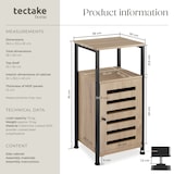 thumbnail of tectake Armoire d’appoint DURHAM Meuble de rangement Style Vintage 38,5x31,5x81cm - Bois clair industriel, Chêne Sonoma - 404224
