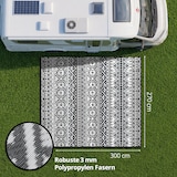 thumbnail of EVOCAMP Outdoor Teppich 270x300 cm, Kunststoffteppich, wetterfest für Terrasse, schwarz-weiß