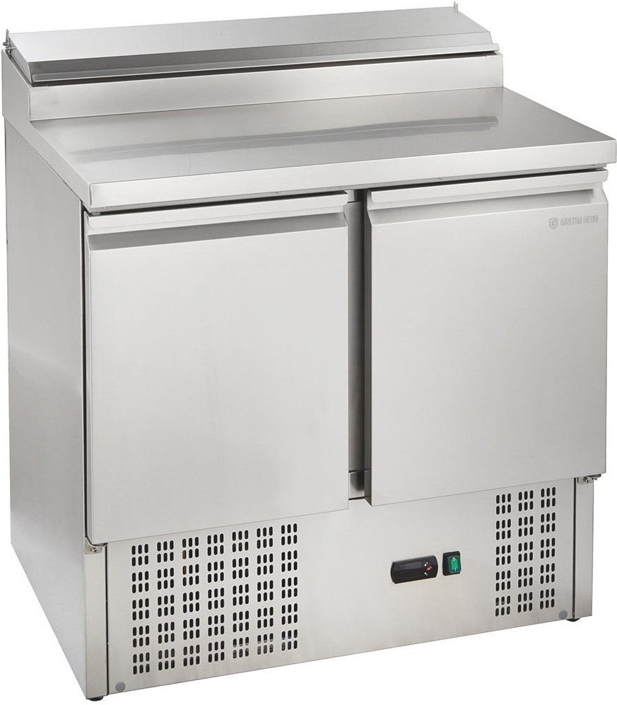 GastroHero Belegstation PSH200 | 240 Liter | Kühlaufsatz | für 5x 1/6 GN Behälter | Edelstahl | Pizza Salat Vorbereitung | Kühltheke Gastronomie