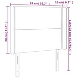 thumbnail of vidaXL Kopfteil mit Ohren Schwarz 83x16x118/128 cm Stoff