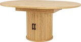 thumbnail of Ausziehbarer Esstisch MDF Natur mit Walnuss-Maserung 118(158)x118x76,8 cm, mit Stauraum