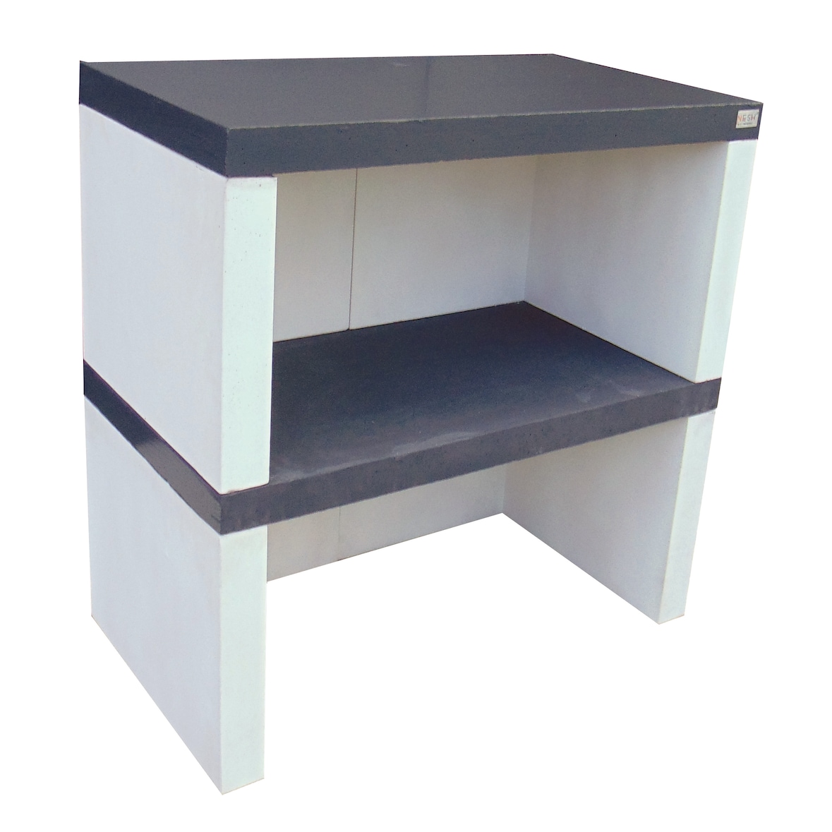 Módulo encimera WIDE - Módulo encimera simple, construido con cemento, cemento pintado blanco y negro - 86x48x87cm