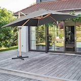 thumbnail of Ampelschirm 3×3 m neigbar und drehbar, Holzoptik anthrazit