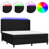 thumbnail of vidaXL Boxspringbett mit Matratze & LED Schwarz 160x200 cm Stoff