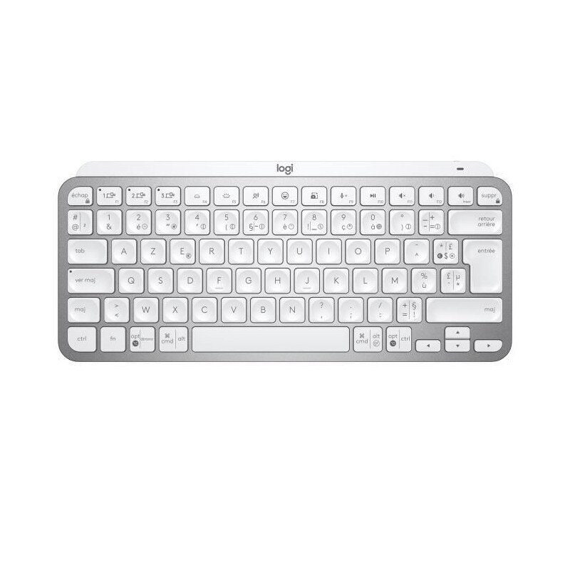 Clavier Sans Fil Logitech - Mx Keys Mini - Gris Pale - Compact, Bluetooth, Retroeclaire Pour Mac, Ios, Windows, Linux, Android