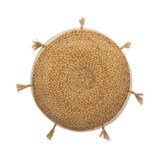 thumbnail of Coussin de Sol en Jute et Coton avec Pompons D 38 cm