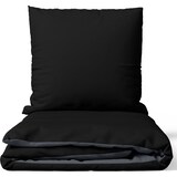 thumbnail of Satin Bettwäsche 135x200 cm 100% Baumwolle Schwarz Luxus Set Uni Wendeseite Anthrazit Kissenbezug 80x80 cm Reißverschluss