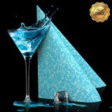 thumbnail of Airlaid Serviette Ornaments in Petrol, 40 x 40 cm, 50 Stück