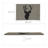 thumbnail of Relaxdays Fußmatte Kokos, Türvorleger Hirsch, 40x60 cm, rutschfest, wetterfest, Fußabtreter innen & außen, grau-schwarz