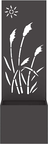 thumbnail of vidaXL Blumentopf mit dekorativem Paneel Schwarz 50 x 140 cm