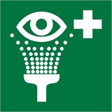 thumbnail of Rettungszeichen, Augenspüleinrichtung E011 - ASR A1.3 (DIN EN ISO 7010) - 200x200 mm Folie selbstklebend, nachleuchtend