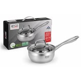 thumbnail of Resto Libra 92001 steelpan Ø16 cm – 1,4L RVS 18/10 – Inductie geschikt – Met glazen deksel & maatverdeling