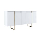 thumbnail of Dmora Credenza Dgarzitt, Buffet da soggiorno, Madia da salotto, Dispensa da cucina, 160x35h80 cm, Bianco e Oro