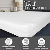 thumbnail of Spannbettlaken Jersey 100% Baumwolle 180-200x220 cm Weiß 2er Pack