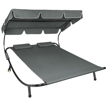 tectake Tumbona para 2 personas  Negro/Gris