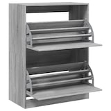thumbnail of Helloshop26 - Schuhschrank Schuhaufbewahrung Möbel für Eingangsbereich/Flur/Wohnzimmer 2 Klappschubladen Sonomagrau 02_0021347