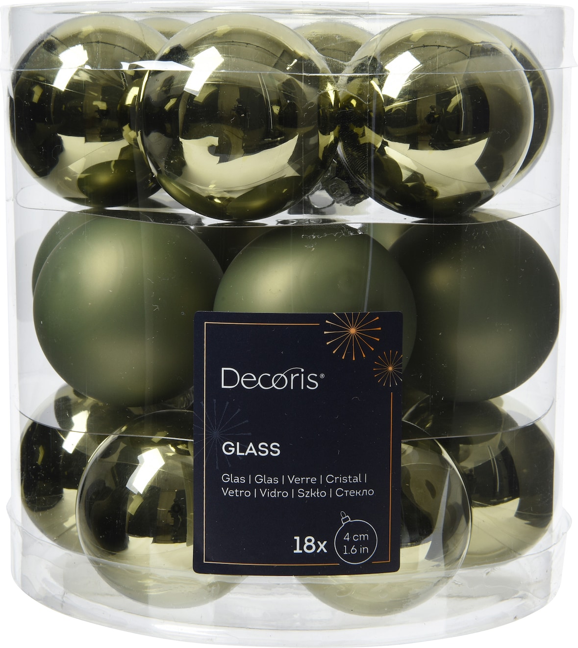 18 Weihnachtskugeln Glas 4cm matt & glänzend Christbaumkugeln Weihnachtsbaumkugeln Klein Christbaumschmuck Weihnachtsbaumschmuck Deko Rosmarin