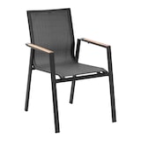 thumbnail of METRO PROFESSIONAL Silla de exterior con reposabrazos en madera, aluminio/tejido sintético, negro