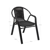 thumbnail of METRO PROFESSIONAL Cadeira com braços empilhável para restauração Narni, alumínio / vime sintético, preto