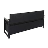 thumbnail of PROREGAL Poly-Rattan 3er Sitzbank | HxBxT 87x164x57cm | Gartenbank Truhenbank | Anthrazit | Kissen Schwarz | Staufach Aufbewahrung Sitzkissen