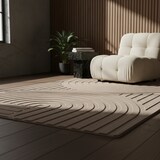 thumbnail of Teppich Wohnzimmer Boho Pflegeleicht Waschbar Schlafzimmer OEKO-TEX Beige 80x150 cm Fußbodenheizung geeignet – LAVAREDO von Kadima Design