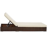 thumbnail of tectake 2 tumbonas de polirratán con estructura de aluminio y mesa  Marrón