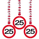thumbnail of 25. Geburtstag Verkehrsschild Party Deko Set rot weiß Mann Frau Partyset