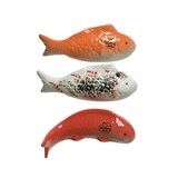 thumbnail of 1 Dekofiguren 16cm Porzellanfigur Koifisch Gartendekoration Teichdeko schwimmend Gartenteich Deko Koi Fisch Teichfigur Gartendeko Figur Orange Weiß