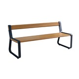 thumbnail of METRO Professional Panchina da giardino, alluminio, 170 x 60,8 x 74 cm (La x Pr x Al), aspetto legno teak, marrone/nero