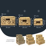 thumbnail of HMF Aufbewahrungskorb mit Deckel, 3er-Set, Korb geflochten aus Wasserhyazinthe, Klein, Mittel, Groß