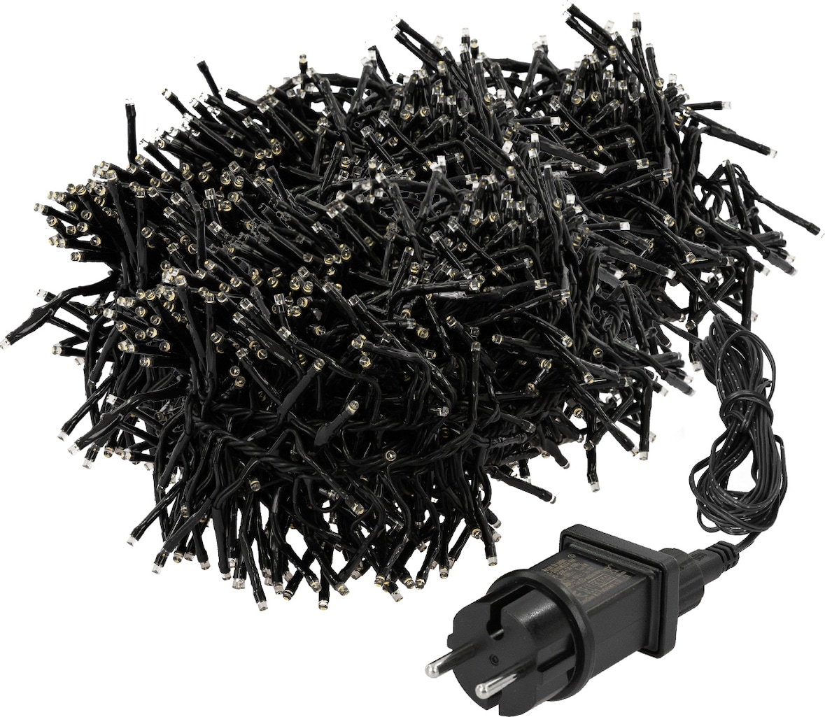 ECD Germany LED Cluster Lichterkette 14,5 m, 2016 LEDs warmweiß, IP44, Strom, Innen/Außen, Weihnachtsbeleuchtung