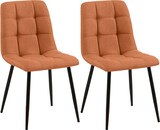 thumbnail of 2er Set Esszimmerstuhl FIGAD - Stoff Orange 45x55x84 cm | Essstühle Esszimmerstühle Küchenstühle Wohnzimmerstühle