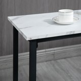 thumbnail of Bartisch Set 3-teilig 100x40x90 cm mit 2 Barhockern Weiß+Schwarz, modernes Design, Stahlrahmen, platzsparend für Küche & Esszimmer