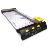 thumbnail of Fellowes Cisalha A3 Electron, corta documentos até ao tamanho A3, capacidade de corte até 10 folhas, guia LED indica a linha de corte, base de metal