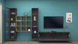 thumbnail of Dmora Wohnzimmermöbel Egidio, Wohnzimmer-Set TV-Möbel mit 3 Türen, Mehrzweck-Wohnmöbel mit Vitrine und LED-Licht, cm 350x30h180, Anthrazit und Ahorn