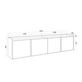 thumbnail of TV-Schrank, Lowboard, 207x50x35 cm, Für TV-Geräte bis zu 80", Hängend, LED, Schwarz Eiche
