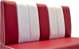 thumbnail of Americano Retro Eckbank | 244x244 cm | Dinerbank Set Rot & Weiß | Gastro Sitzbank mit Ecke