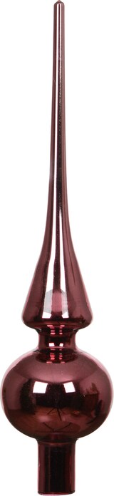 thumbnail of Christbaumspitze Glas 26cm Weihnachtsbaumspitze glänzend uni Christbaumschmuck Weihnachtsbaumschmuck Dunkelrosa